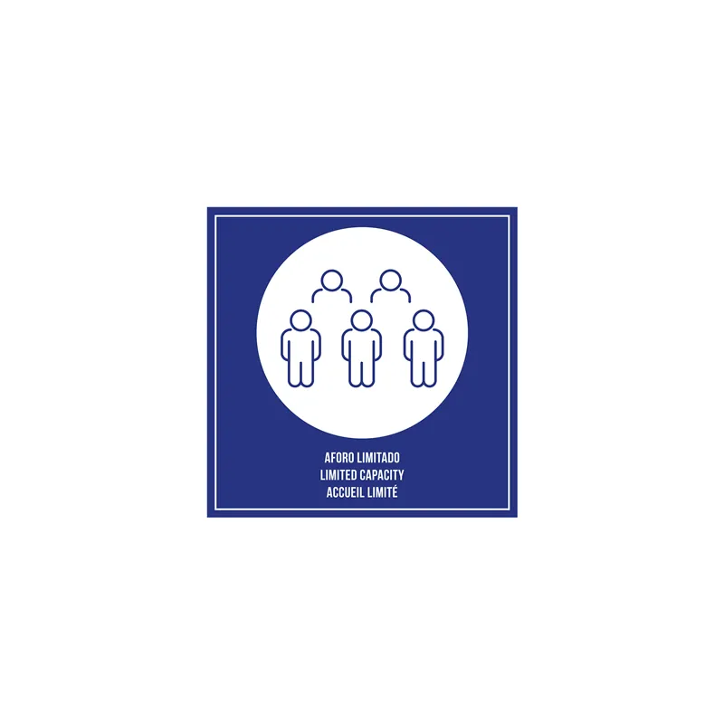 PLAQUE AUTO-ADHESIVE "ACCUEIL LIMITÉ" 12x12 CM BLEU METACRYLATE (1 UNITÉ) PLAQUE AUTO-ADHESIVE "ACCUEIL LIMITÉ" 12x12 CM BLEU METACRYLATE (1 UNITÉ)