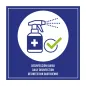 PLAQUE AUTO-ADHESIVE "DÉSINFECTION QUOTIDIENNE" 12x12 CM BLEU METACRYLATE (1 UNITÉ) PLAQUE AUTO-ADHESIVE "DÉSINFECTION QUOTIDIENNE"