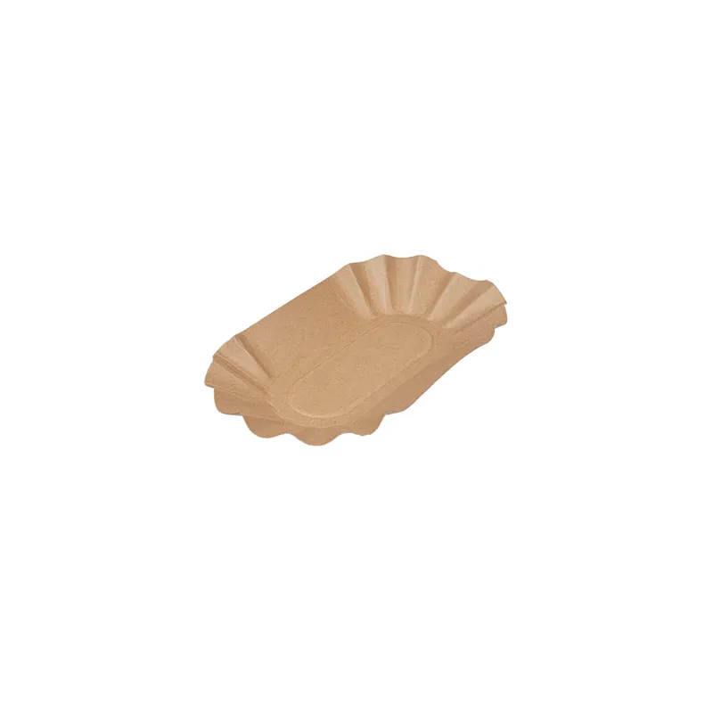 PLATEAUX OVALES  300 G/M2 19,5x11x3,2 CM NATUREL KRAFT (1000 UNITÉ)