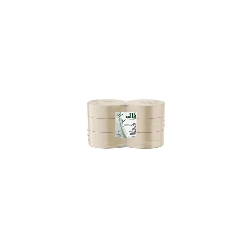 HYGIÉNIQUE MAXI JUMBO ECOLABEL 2 PLIES FEEL GREEN  17 G/M2 Ø 26x9,5 CM NATUREL PAPIER RECYCLÉ (6 UNITÉ)