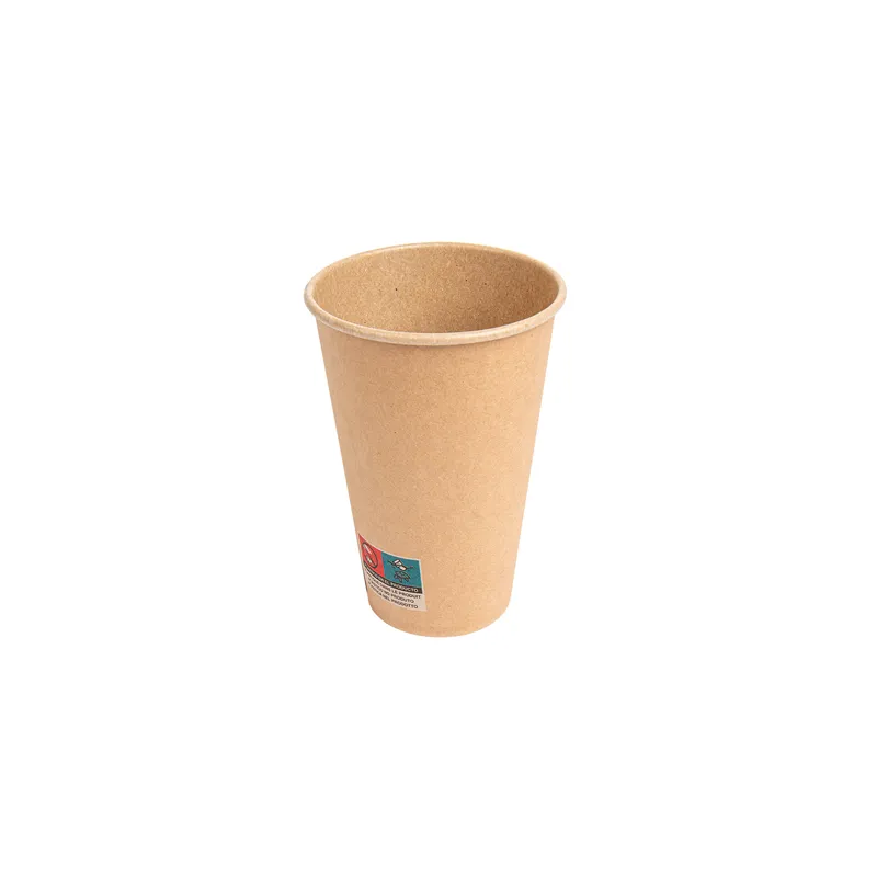 GOBELETS BOISSONS CHAUDES 1 PAROI  360 ML - 12 oz 250 + 21PE G/M2 Ø8/5x12 CM MARRON CARTON (2000 UNITÉ)