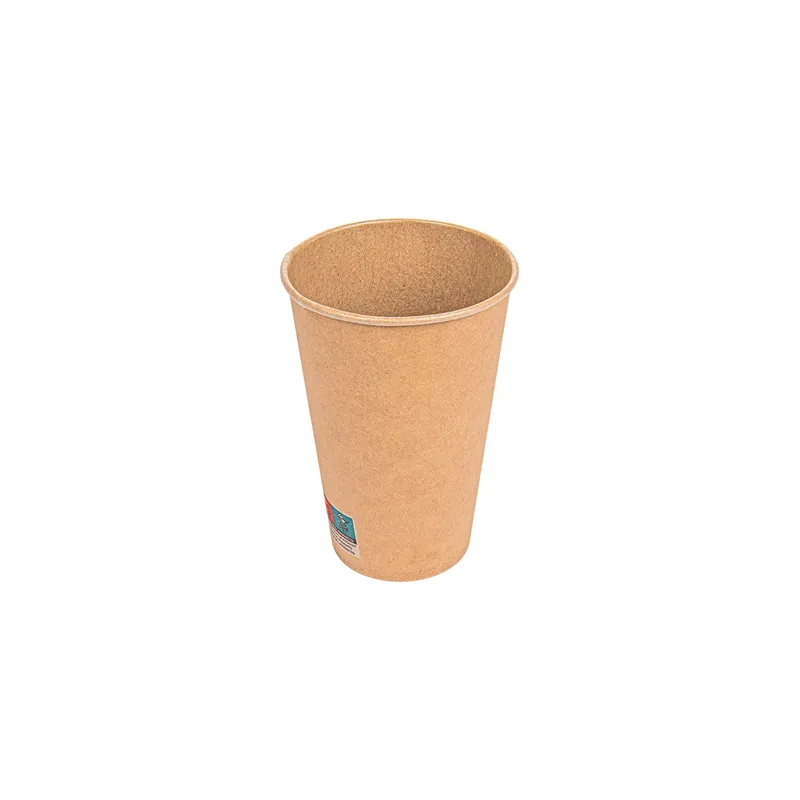 GOBELETS BOISSONS CHAUDES 1 PAROI  480 ML - 16 oz 250 + 21PE G/M2 Ø9/6x12,8 CM MARRON CARTON (1000 UNITÉ)