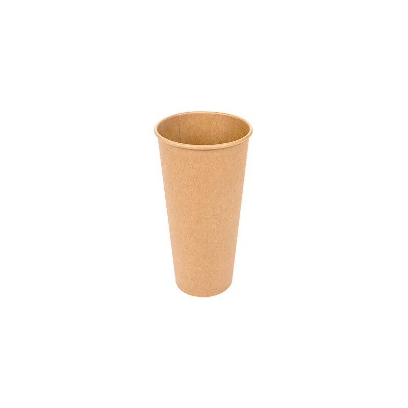 GOBELETS BOISSONS CHAUDES 1 PAROI  660 ML - 22 oz 12PE + 260 + 10PE G/M2 Ø9/6x17 CM MARRON CARTON (1000 UNITÉ)