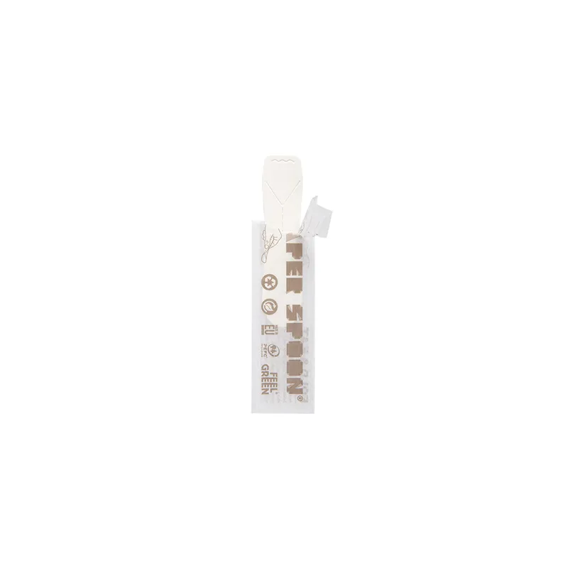 PETITES CUILLÈRES POUR GLACES EN SACHET PAPER SPOON  590 G/M2 9,4 CM BLANC CARTON (400 UNITÉ)