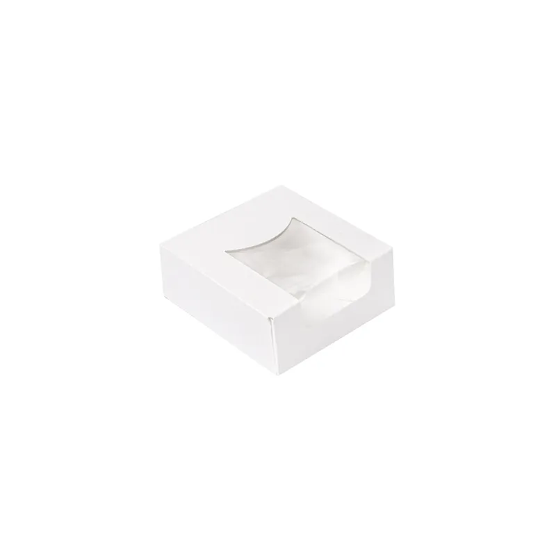 RÉCIPIENTS SUSHI+FÊNETRE THEPACK  10x10x4 CM BLANC CARTON NANO-MICRO + OPP (400 UNITÉ)