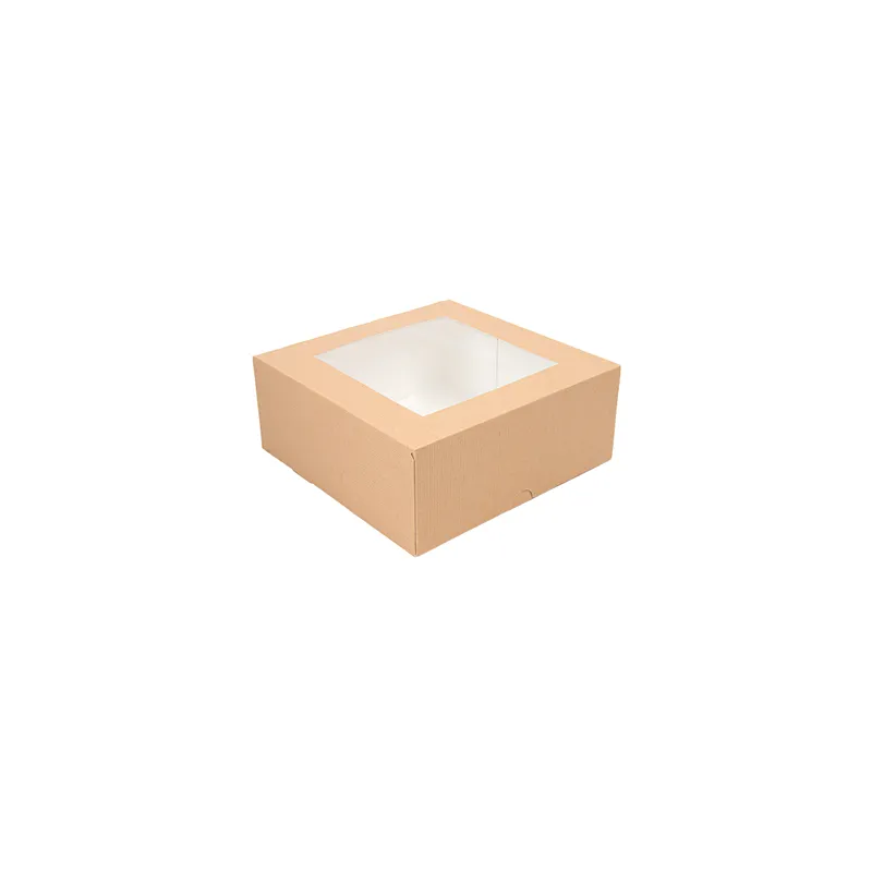 BOÎTES PATISSERIES AVEC FENÊTRE THEPACK 18x18x7,5 CM NATUREL CARTON NANO-MICRO + OPP (200 UNITÉ) BOÎTES PATISSERIES AVEC FENÊTRE THEPACK 18x18x7,5 CM NATUREL CARTON NANO-MICRO + OPP (200 UNITÉ)