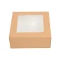 BOÎTES PATISSERIES AVEC FENÊTRE THEPACK 18x18x7,5 CM NATUREL CARTON NANO-MICRO + OPP (200 UNITÉ) BOÎTES PATISSERIES AVEC FENÊTRE