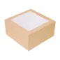 BOÎTES PÂTISSERIES AVEC FENÊTRE THEPACK 24x24x12 CM NATUREL CARTON NANO-MICRO + OPP (100 UNITÉ) BOÎTES PÂTISSERIES AVEC FENÊTRE