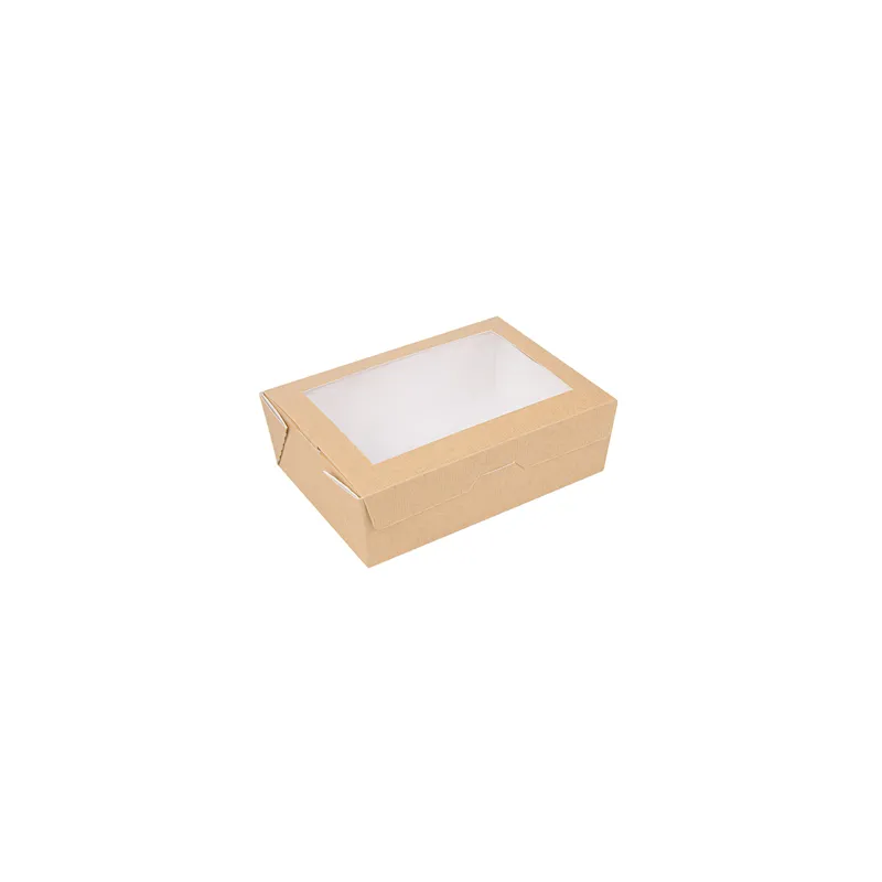 BOÎTES AVEC FENÊTRE THEPACK 1000 ML 12x17x5,5 CM NATUREL CARTON NANO-MICRO + OPP (200 UNITÉ)
