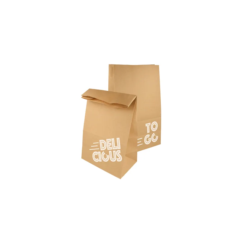 SACS SOS RECYCLÉS SANS ANSES 'DELICIOUS' 50 G/M2 22+12x31 CM NATUREL KRAFT (500 UNITÉ)