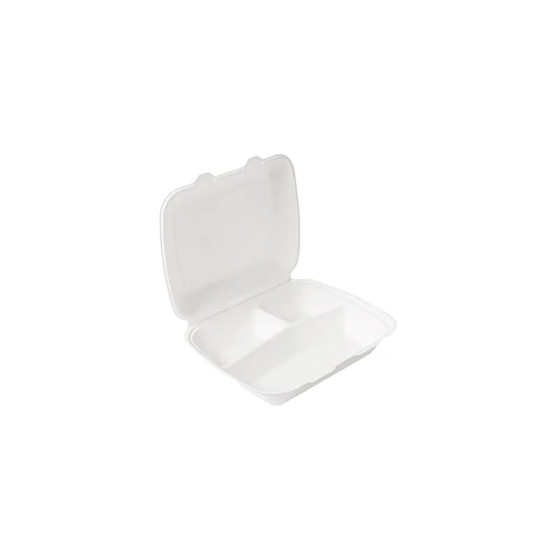 COQUILLES 3 COMPART. BIONIC 950 ML 23x18x7,3 CM BLANC BAGASSE (200 UNITÉ)