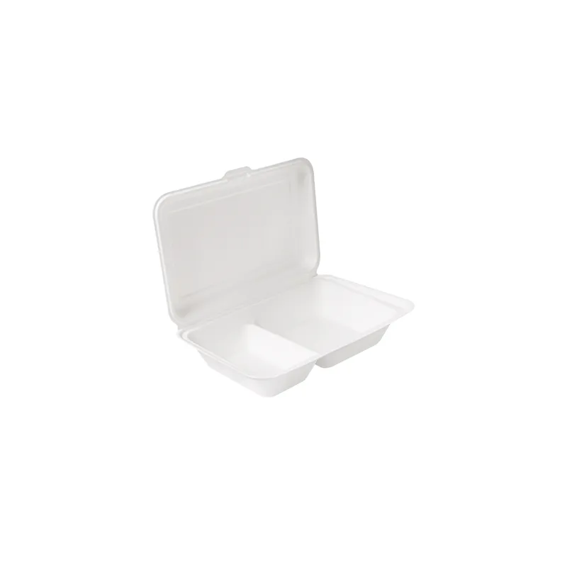 COQUILLES 2 COMPART. BIONIC 940 ML 25,5x16,5x7 CM BLANC BAGASSE (250 UNITÉ) COQUILLES 2 COMPART. BIONIC 940 ML 25,5x16,5x7 CM BLANC BAGASSE (250 UNITÉ)