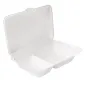 COQUILLES 2 COMPART. BIONIC 940 ML 25,5x16,5x7 CM BLANC BAGASSE (250 UNITÉ) COQUILLES 2 COMPART.
