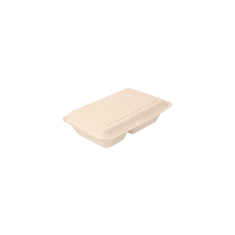 COQUILLES 2 COMPART. BIONIC 940 ML 25,5x16,5x7 CM NATUREL BAGASSE (250 UNITÉ)