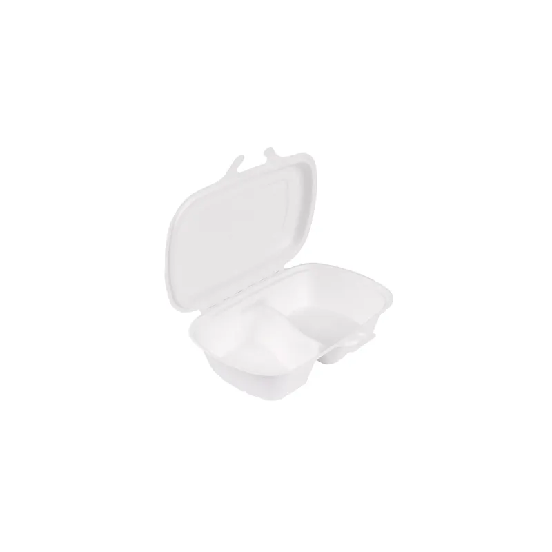 COQUILLES 2 COMPART. BIONIC 900 ML 22,4x14x6 CM BLANC BAGASSE (400 UNITÉ) COQUILLES 2 COMPART. BIONIC 900 ML 22,4x14x6 CM BLANC BAGASSE (400 UNITÉ)