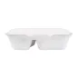 COQUILLES 2 COMPART. BIONIC 900 ML 22,4x14x6 CM BLANC BAGASSE (400 UNITÉ) COQUILLES 2 COMPART.