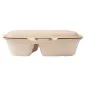COQUILLES 2 COMPART. BIONIC 900 ML 22,4x14x6 CM NATUREL BAGASSE (400 UNITÉ) COQUILLES 2 COMPART.