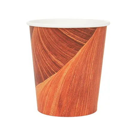 GOBELETS BOISSONS CHAUDES 1 PAROI 'ARIZONA' 180 ML 260 + 18 PE G/M2 Ø7,2/5,3x7,8 CM MARRON CARTON (1000 UNITÉ)