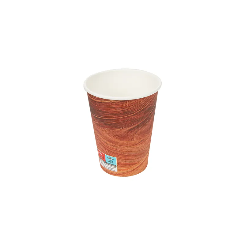 GOBELETS BOISSONS CHAUDES 1 PAROI 'ARIZONA' 360 ML 300 + 18 PE G/M2 Ø9/6x11 CM MARRON CARTON (900 UNITÉ)
