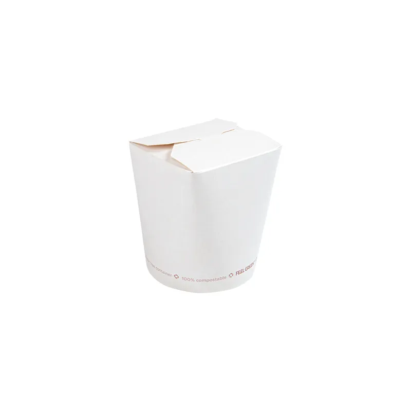 RÉCIPIENTS MULTIUSAGES FEEL GREEN 'COMPOSTABLE' 480 ML 325 G/M2 Ø8x9 CM BLANC CARTON (600 UNITÉ)