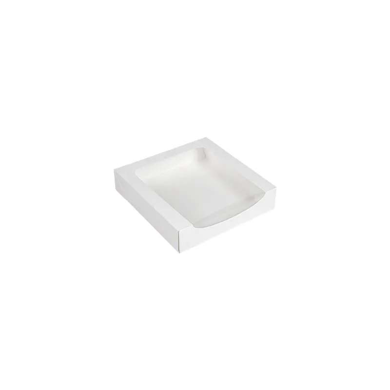 RÉCIPIENTS SUSHI+FÊNETRE THEPACK  23x23x5 CM BLANC CARTON NANO-MICRO + OPP (300 UNITÉ)