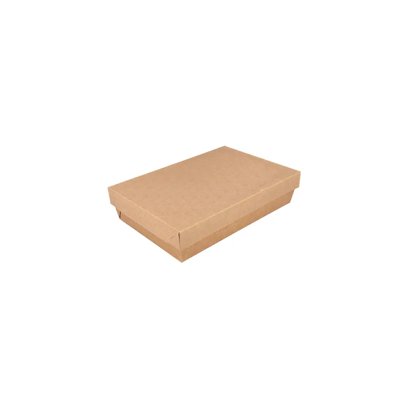 PETITES BOÎTES+COUVERCLES THEPACK 1300 ML 21x14x5 CM NATUREL CARTON NANO-MICRO + PP (200 UNITÉ)