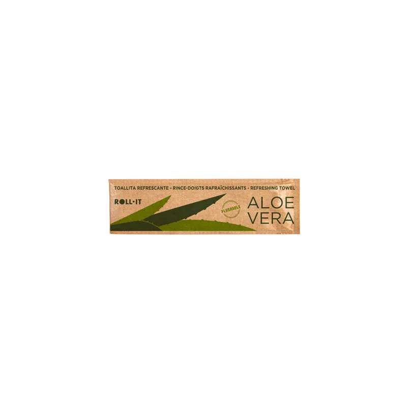 RINCE-DOIGTS FLUSHABLE ROLL-IT 'ROLL-IT ALOE VERA' 50 G/M2 14,5x4 CM BLANC CELLULOSE (1280 UNITÉ)