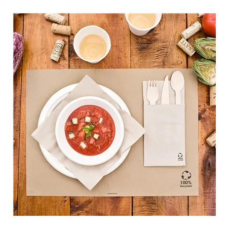 SETS DE TABLE XL FEEL GREEN  48 G/M2 35x50 CM NATUREL PAPIER RECYCLÉ (2000 UNITÉ)