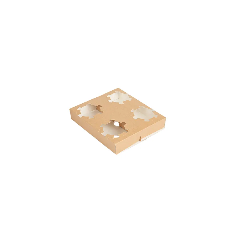 PORTE-GOBELETS 4 GOBELETS PRÉ-DÉCOUPE THEPACK  19x17x3,5 CM NATUREL CARTON NANO-MICRO (200 UNITÉ)