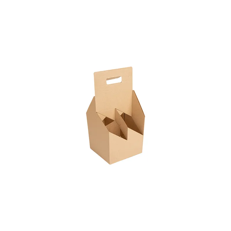 PORTE-BOUTEILLES, 4 BOUTEILLES THEPACK  15x15x32 CM NATUREL CARTON MICROCANAL (200 UNITÉ)