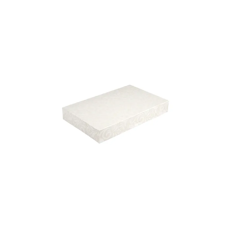 BOÎTES CATERING, PLATE THEPACK 'DAMASCO'  42x28x6 CM BLANC CARTON NANO-MICRO (100 UNITÉ)