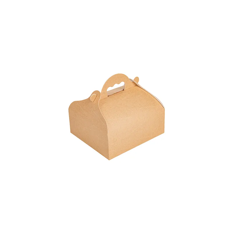 BOÎTES AVEC ANSES PÂTISSERIE THEPACK  18x16x7 CM NATUREL CARTON NANO-MICRO (200 UNITÉ)