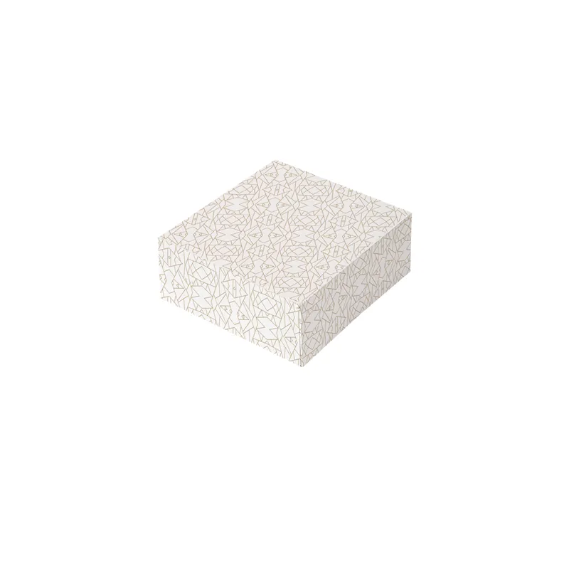 BOÎTES PATISSERIES SANS FENÊTRE THEPACK 'DECO'  16x16x8 CM BLANC CARTON NANO-MICRO (50 UNITÉ)