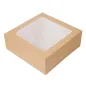 BOÎTES PATISSERIES AVEC FENÊTRE THEPACK 16x16x8 CM NATUREL CARTON NANO-MICRO + OPP (200 UNITÉ) BOÎTES PATISSERIES AVEC FENÊTRE