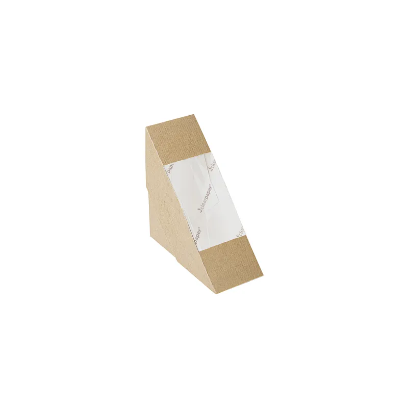 BOÎTES À SANDWICH FENÊTRE ECO-SIMPLE THEPACK  220 G/M2 12,4x12,4x5,5 CM NATUREL CARTON NANO-MICRO (500 UNITÉ)