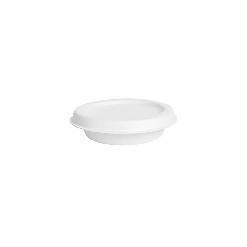 MINI POTS + COUVERCLES BIONIC 30 ML Ø 6,2x2+0,7 CM BLANC BAGASSE (1000 UNITÉ)