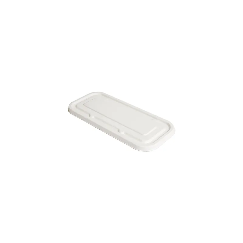COUVERCLES CODES 257.51, 257.52, 257.53 BIONIC 500 ML 23,2x10,2x1 CM BLANC BAGASSE (600 UNITÉ)