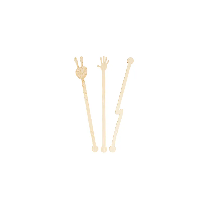 AGITATEURS ASSORTIES BAMBOO  14 CM NATUREL BAMBOU (100 UNITÉ)