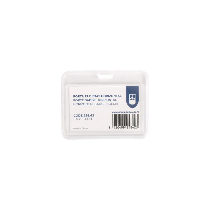 PORTE BADGE HORIZONTAL   8,5x5,4 CM TRANSPARENT PP (1 UNITÉ)