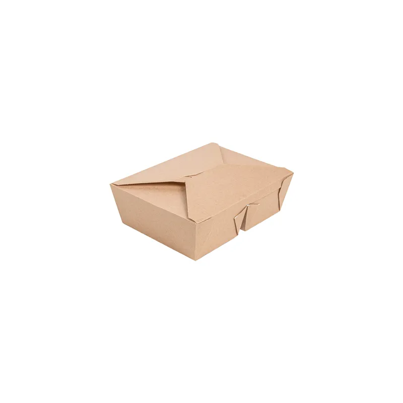BOÎTES AMÉRICAINES 2 COMPART. THEPACK 990 + 990 ML 19,6x14x6,2 CM NATUREL CARTON NANO-MICRO + PP (200 UNITÉ)
