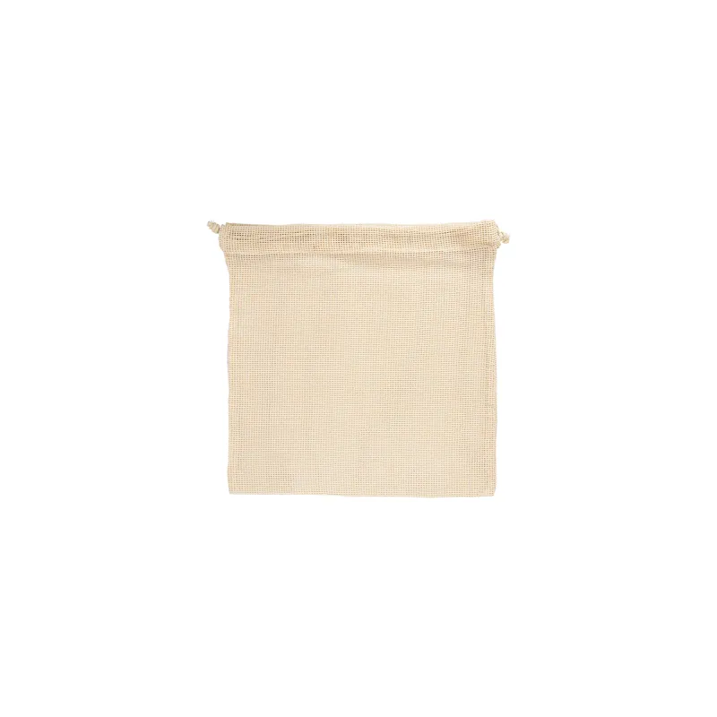 SACS FILET RÉUTILISABLES   33x33 CM BEIGE COTON (25 UNITÉ)