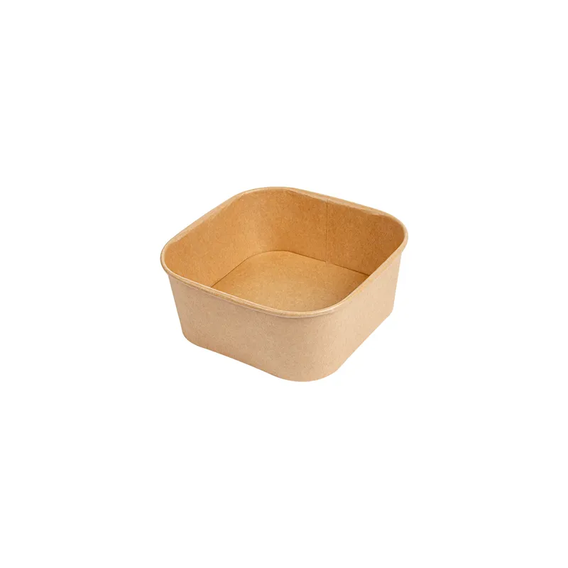 RÉCIPIENTS CARRÉS  1230 ML 320 + 26 PE G/M2 16,7x16,7x6,6 CM NATUREL KRAFT (300 UNITÉ)