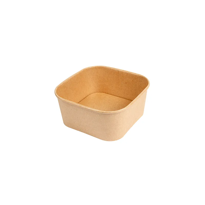 RÉCIPIENTS CARRÉS  1410 ML 320 + 26 PE G/M2 16,7x16,7x7,5 CM NATUREL KRAFT (300 UNITÉ)