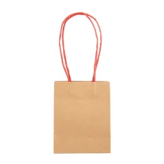 SACS SOS AVEC ANSES EN PAPIER ROUGE 110 G/M2 12+6,5x15 CM NATUREL KRAFT (100 UNITÉ)