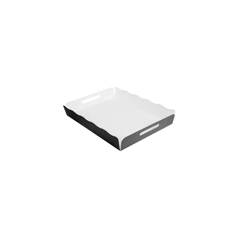PLATEAUX + COUVERCLE THEPACK  40,5x30,5x6 CM NOIR CARTON MICROCANAL (150 UNITÉ)