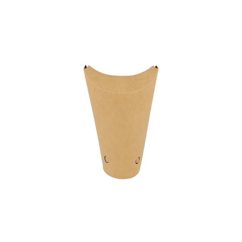 GOBELETS À FRITES AVEC FERMETURE  26 OZ - 780 ML 275 + 25PE G/M2 11x15,7 CM MARRON CARTON (450 UNITÉ)