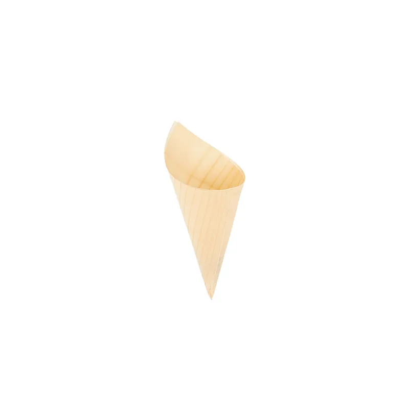 CORNETS EN FEUILLE DE PEUPLIER WOOD  20 CM NATUREL BOIS (500 UNITÉ)