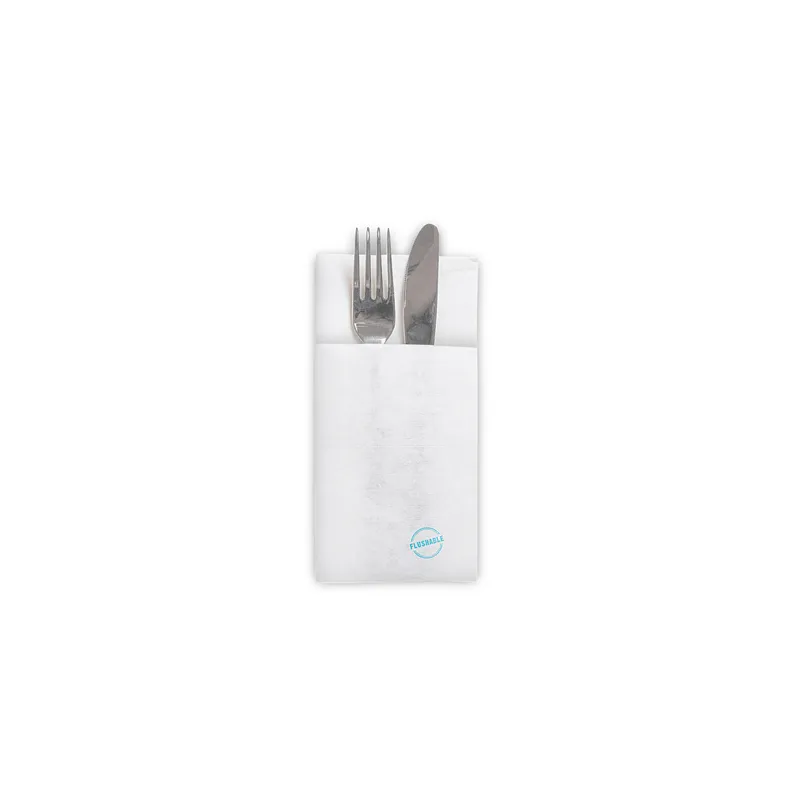 SERVIETTES KANGOUROU FLUSHABLES  50 G/M2 40x40 CM BLANC AIRLAID (700 UNITÉ)
