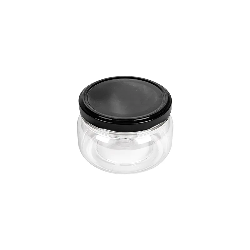 POT AVEC COUVERCLE  250 ML Ø10x6,5 CM TRANSPARENT PET (154 UNITÉ)