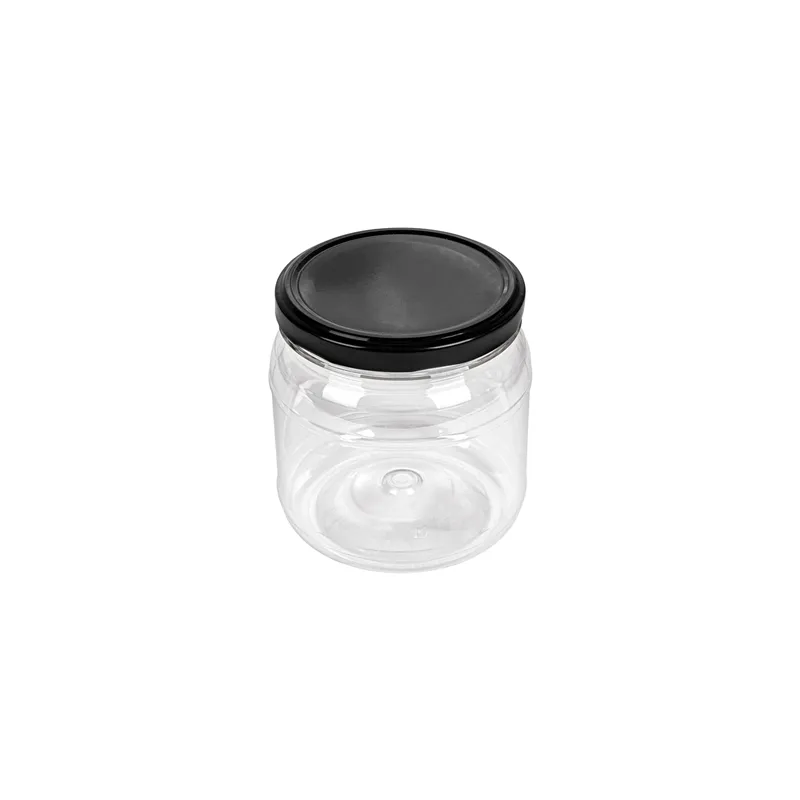 POT AVEC COUVERCLE  500 ML Ø10x10,5 CM TRANSPARENT PET (88 UNITÉ)